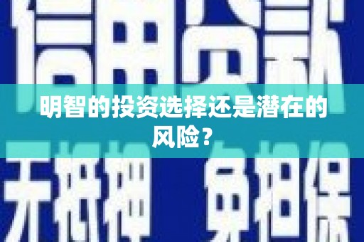 归仁明智的投资选择还是潜在的风险？