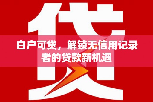 归仁白户可贷，解锁无信用记录者的贷款新机遇
