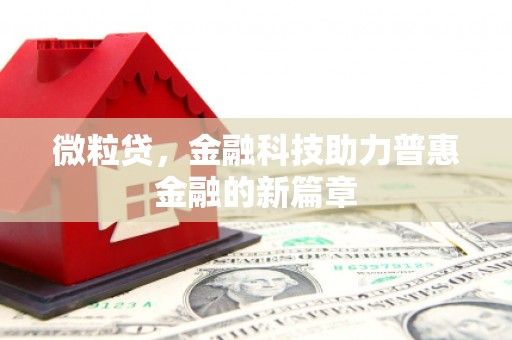 归仁微粒贷，金融科技助力普惠金融的新篇章