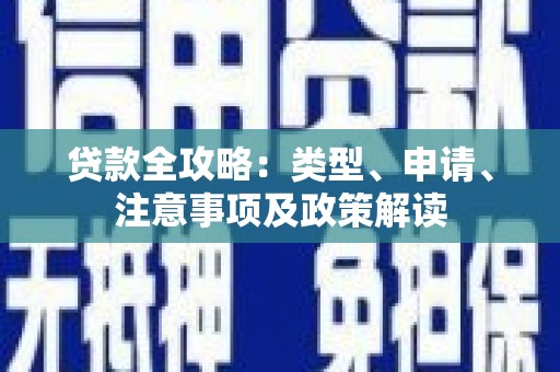 归仁贷款全攻略：类型、申请、注意事项及政策解读